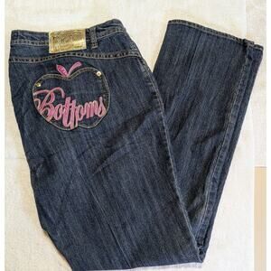 Apple Bottoms Jeans Women’s Plus Size 20 Dark Wash Embroidered Back Pockets Y2K